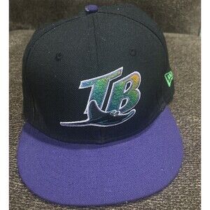 Tampa Bay Rays Devils Hat Men Black Purple 9Fifty New Era Fitted Cap Size 7 3/8